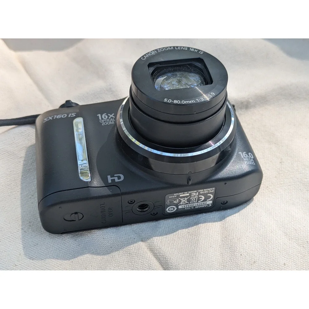 Canon PowerShot SX160 IS 16.0MP Digital Camera Black 16x Zoom HD Video Bundle